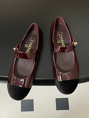Chanel Mary Janes Patent Calfskin Velvet Red Black - 2