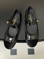 Chanel Mary Janes Patent Calfskin Velvet Black - 6