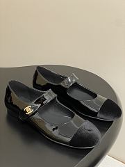 Chanel Mary Janes Patent Calfskin Velvet Black - 5