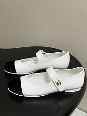 Chanel Mary Janes Patent Calfskin Velvet White Black - 5