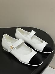 Chanel Mary Janes Patent Calfskin Velvet White Black - 4