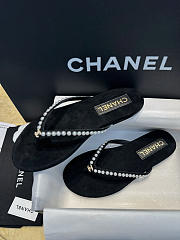 Chanel Flip Flops Velvet Black - 5