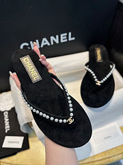 Chanel Flip Flops Velvet Black - 2