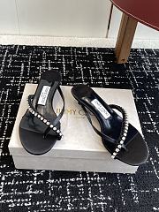 Jimmy Choo Ciela Mule 45 Black Leather Ribbon Mule Sandal - 2