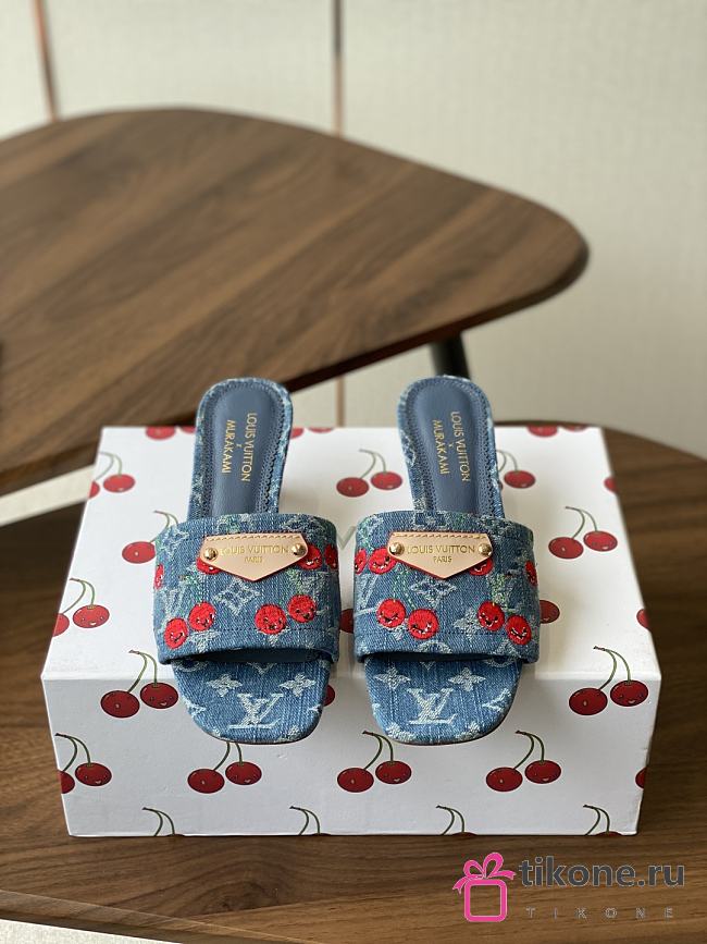 LVxTM Lily Mule Monogram Cherry Denim 1AHLTF - 1