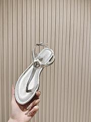 LV Sunkiss Flat Sandal Silver Metallic Calf Leather 1AHNYW - 6