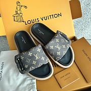 LV Pool Pillow Flat Comfort Mule Cacao Brown Monogram Nylon 1AAEBX - 5