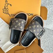 LV Pool Pillow Flat Comfort Mule Cacao Brown Monogram Nylon 1AAEBX - 3