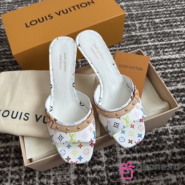 LVxTM 6AM Mule Multicolored Monogram Canvas White 1AGWTA - 1