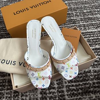 LVxTM 6AM Mule Multicolored Monogram Canvas White 1AGWTA