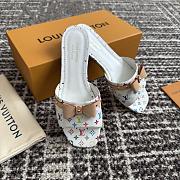 LVxTM 6AM Flat Mule Multicolored Monogram Canvas White 1AGZUY - 6