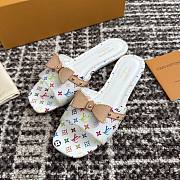 LVxTM 6AM Flat Mule Multicolored Monogram Canvas White 1AGZUY - 5