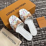 LVxTM 6AM Flat Mule Multicolored Monogram Canvas White 1AGZUY - 4