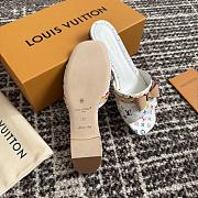 LVxTM 6AM Flat Mule Multicolored Monogram Canvas White 1AGZUY - 2