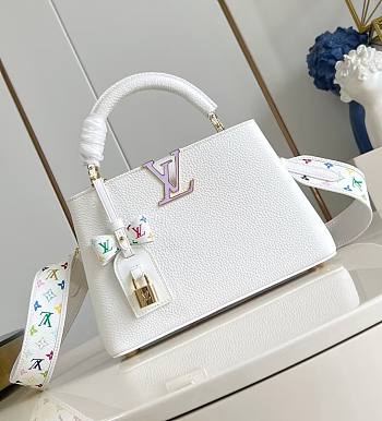 LVxTM Capucines BB Taurillon Leather White M13253 - 27x17.3x9cm
