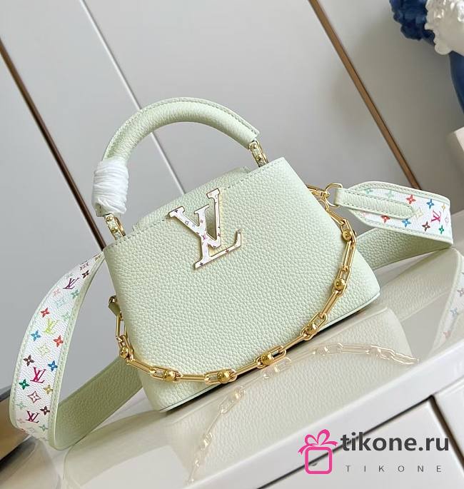 LVxTM Capucines Mini Vert d’Eau Taurillon Leather Green M14101 - 21x14x8cm - 1