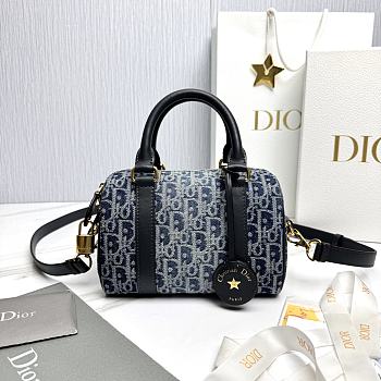 Dior Groove 20 Bag Blue Denim Dior Oblique Jacquard - 20.5x13.5x12cm