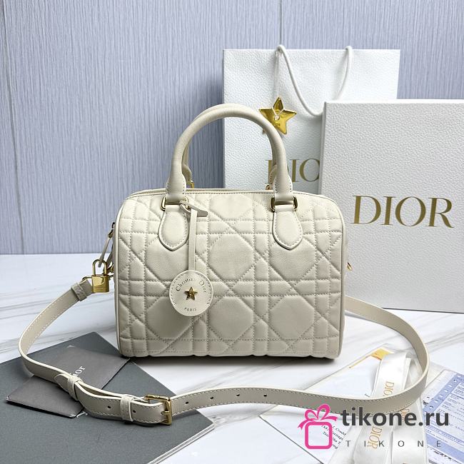 Dior Groove 25 Bag White Macrocannage Calfskin - 25x19x16cm - 1