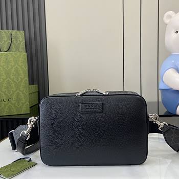 Gucci GG Supreme Small Crossbody Bag Black - 24x16.5x4.5cm