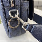 Gucci Ophidia Small Crossbody Bag In Blue GG Canvas - 23x18.5x8cm - 4
