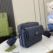 Gucci Ophidia Small Crossbody Bag In Blue GG Canvas - 23x18.5x8cm - 5