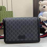 Gucci GG Medium Crossbody Bag In Black Supreme - 27x20x8cm - 1