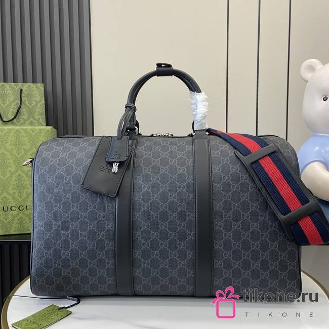 Gucci GG Black Medium Duffle Bag in Black GG Canvas - 45x30x24.5cm - 1