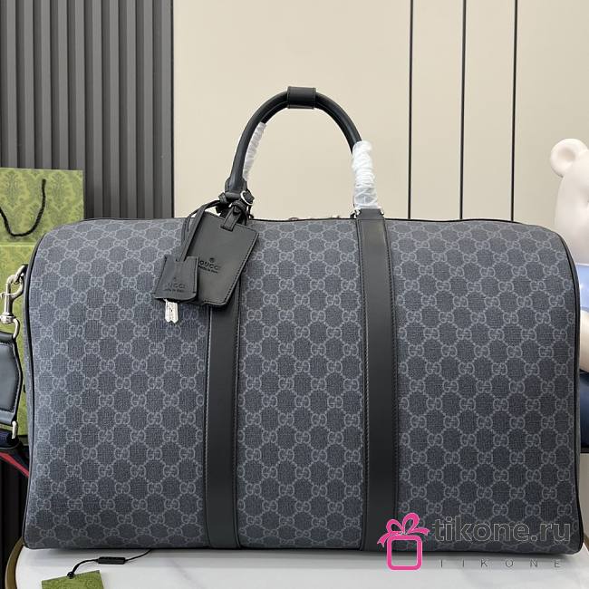 Gucci GG Black Large Duffle Bag in Black GG Canvas - 52x33x28cm - 1