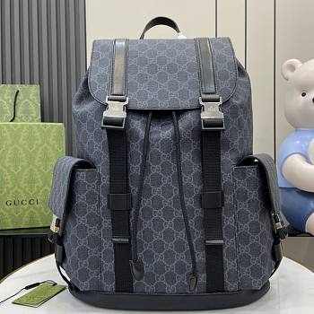 Gucci GG Black Large Backpack in Black GG Supreme - 46x35x12cm