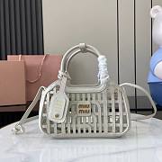 Miumiu Leather Basket Chalk White 5BA294 - 24x12.5x9cm - 1