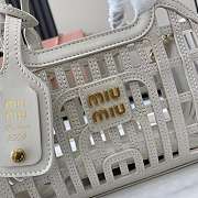 Miumiu Leather Basket Chalk White 5BA294 - 24x12.5x9cm - 6