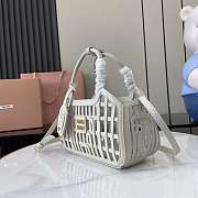 Miumiu Leather Basket Chalk White 5BA294 - 24x12.5x9cm - 5