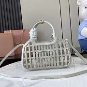 Miumiu Leather Basket Chalk White 5BA294 - 24x12.5x9cm - 4