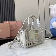Miumiu Leather Basket Chalk White 5BA294 - 24x12.5x9cm - 2