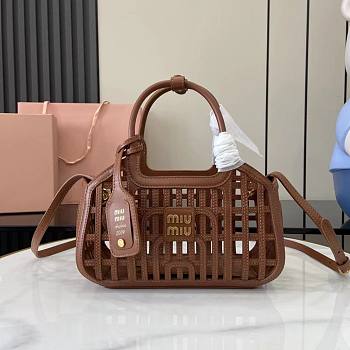 Miumiu Leather Basket Cognac 5BA294 - 24x12.5x9cm