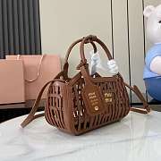 Miumiu Leather Basket Cognac 5BA294 - 24x12.5x9cm - 4