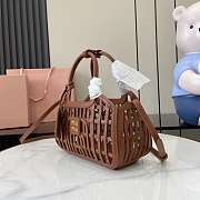 Miumiu Leather Basket Cognac 5BA294 - 24x12.5x9cm - 3