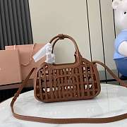 Miumiu Leather Basket Cognac 5BA294 - 24x12.5x9cm - 2