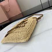 Miumiu Woven Fabric Mini Bag Beige/Cognac 5ND016 - 23x20cm - 6
