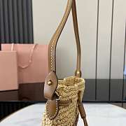 Miumiu Woven Fabric Mini Bag Beige/Cognac 5ND016 - 23x20cm - 5