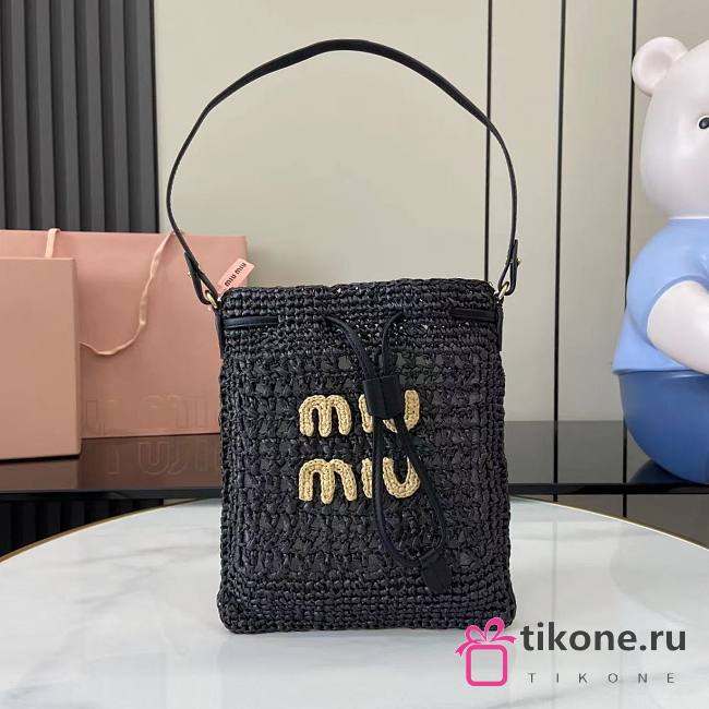 Miumiu Woven Fabric Mini Bag Black 5ND016 - 23x20cm - 1