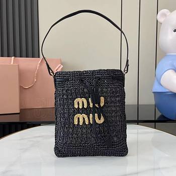 Miumiu Woven Fabric Mini Bag Black 5ND016 - 23x20cm