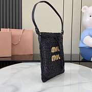 Miumiu Woven Fabric Mini Bag Black 5ND016 - 23x20cm - 6