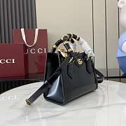 Gucci Diana Small Tote Bag In Black Leather - 20x16x10cm - 5