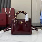 Gucci Diana Small Tote Bag In Rosso Ancora Red Leather - 20x16x10cm - 1