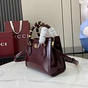 Gucci Diana Small Tote Bag In Rosso Ancora Red Leather - 20x16x10cm - 3