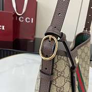 Gucci Ophidia Small Shoulder Bag In Beige And Brown GG Fabric - 23x21x12cm - 3