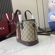 Gucci Ophidia Small Tote Bag In Beige Dark Brown GG Monogram Brown Leather - 22.5x17x11cm - 6