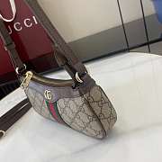 Gucci Ophidia Mini Shoulder Bag In Beige Dark Brown GG Monogram Brown Leather - 19.5x11x3.5cm - 4