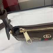 Gucci Ophidia Mini Shoulder Bag In Beige Dark Brown GG Monogram Brown Leather - 19.5x11x3.5cm - 2